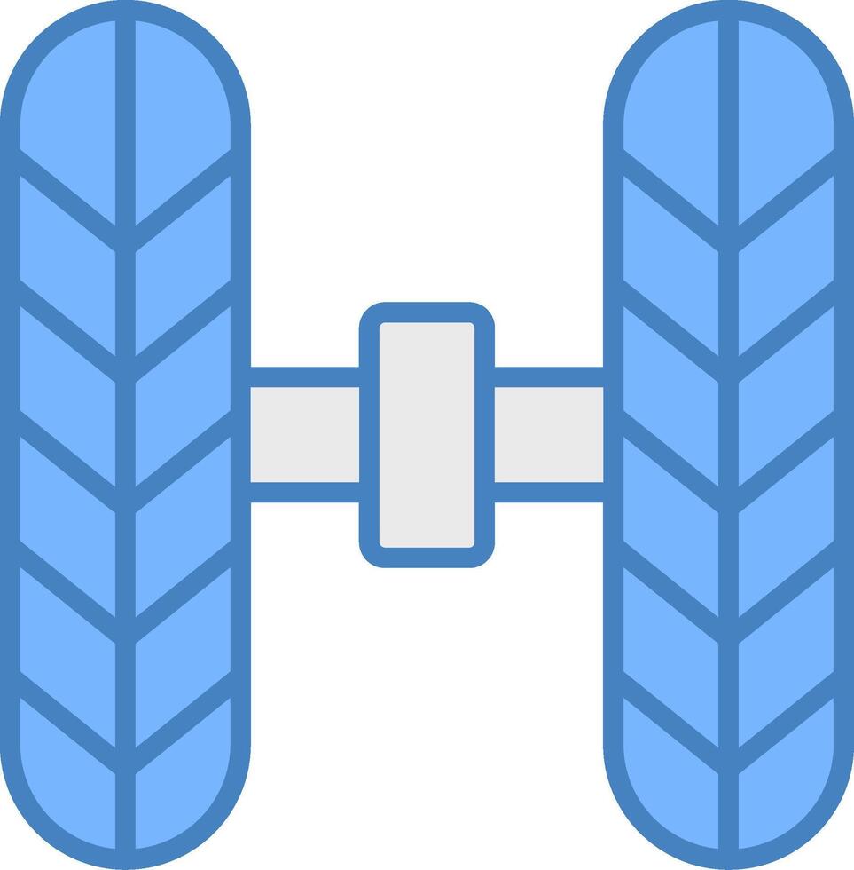 Wheel Alignment Line Filled Blue Icon vector