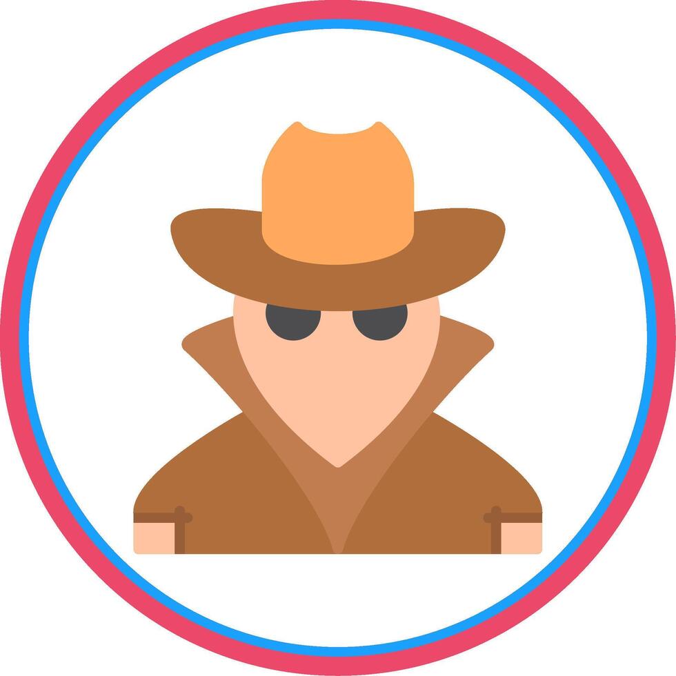 Spy Flat Circle Icon vector