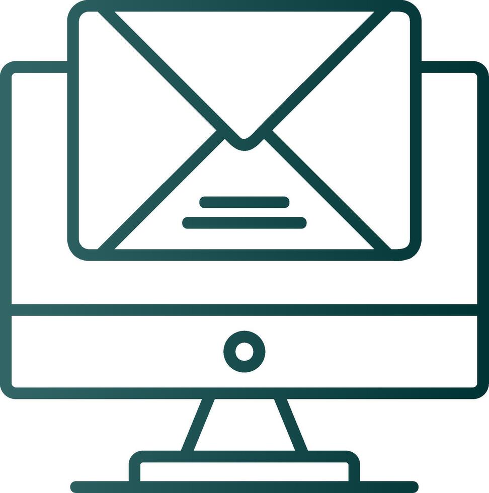 icono de gradiente de línea de correo vector