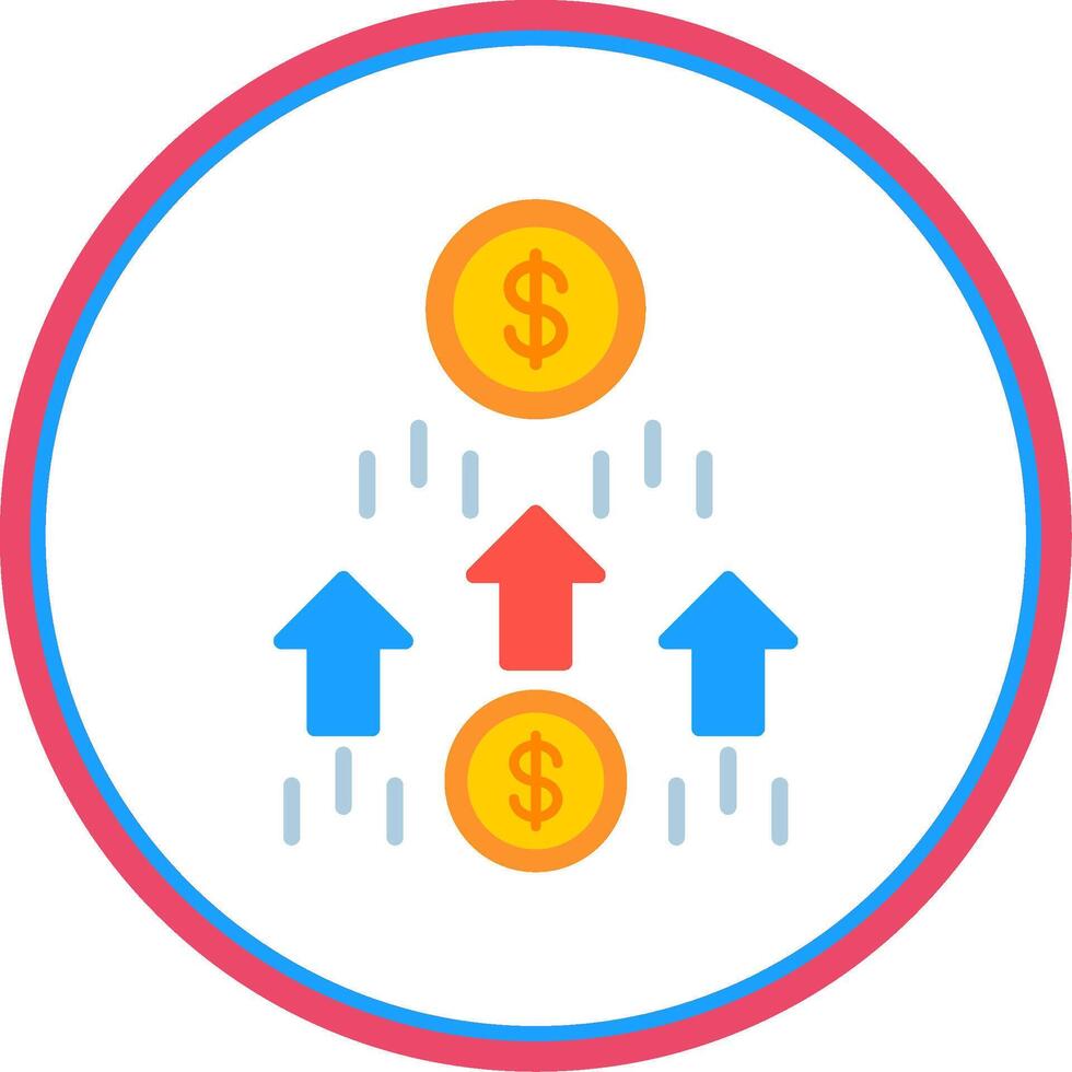 Money Growth Flat Circle Icon vector