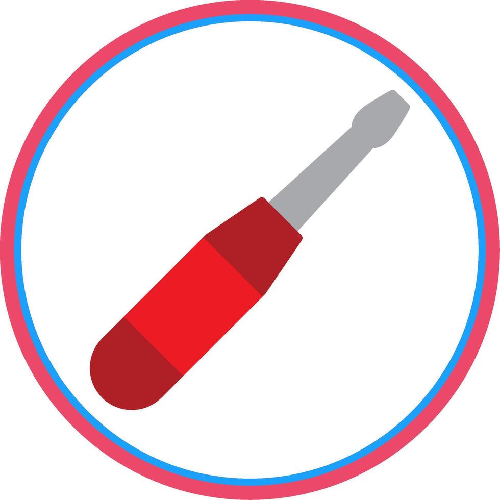 Screw Driver Flat Circle Icon vector