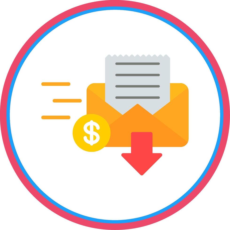 Inbox Flat Circle Icon vector