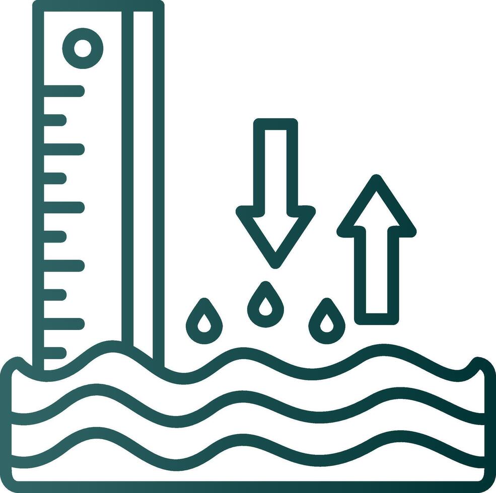 Sea Level Line Gradient Icon vector