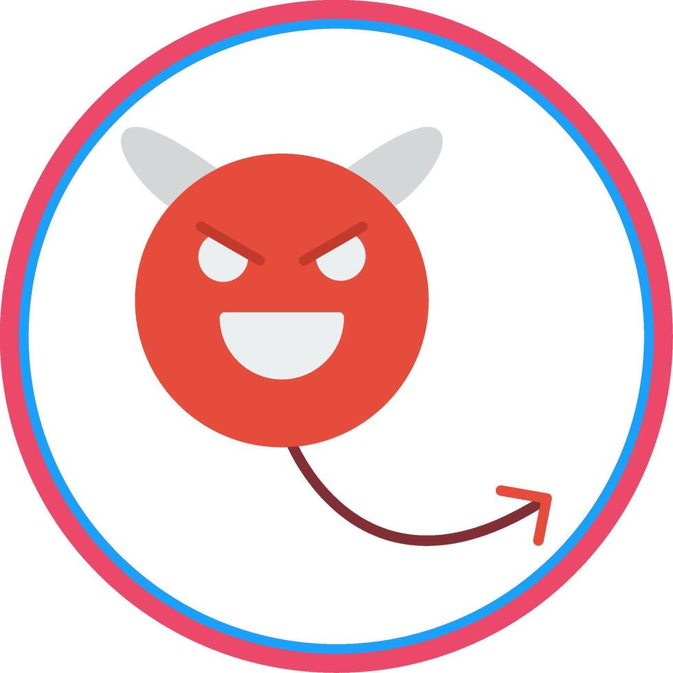 Evil Flat Circle Icon vector