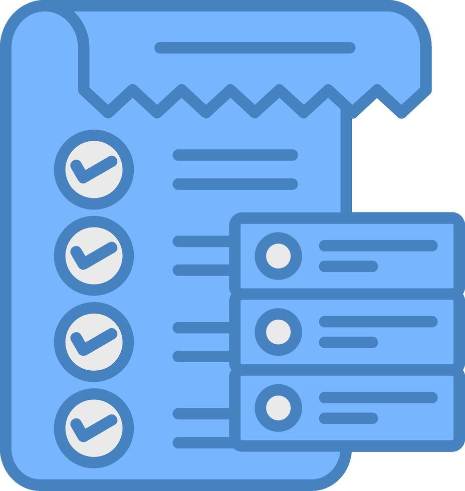 Data List Line Filled Blue Icon vector
