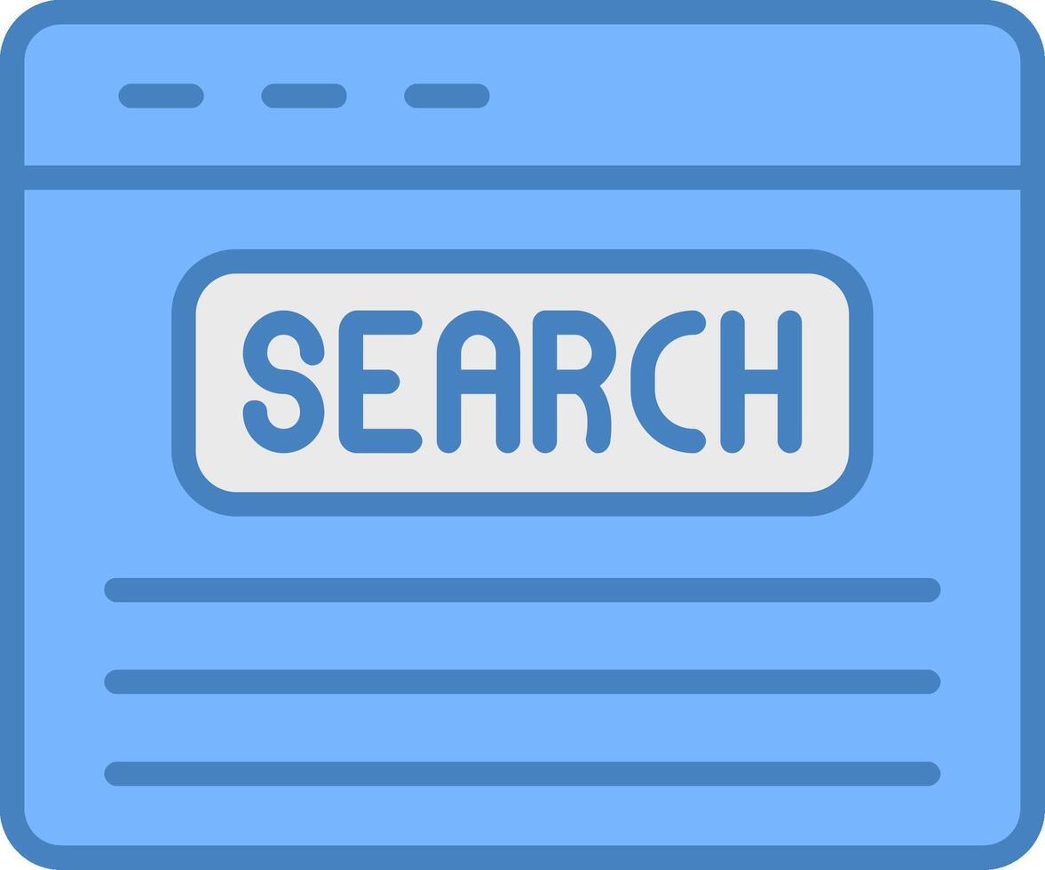 Search Bar Line Filled Blue Icon vector