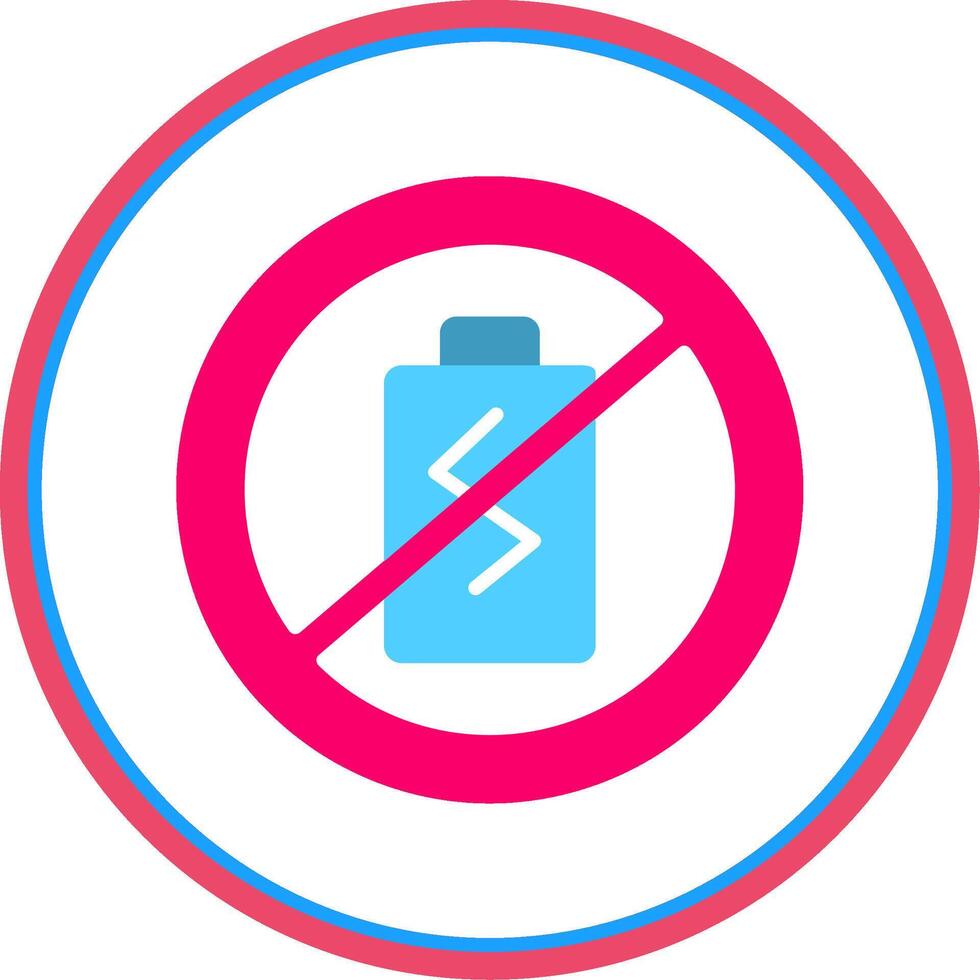 No Battery Flat Circle Icon vector