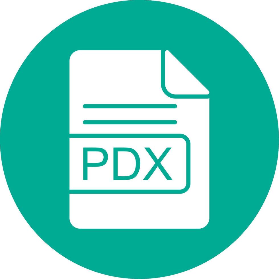 PDX File Format Multi Color Circle Icon vector