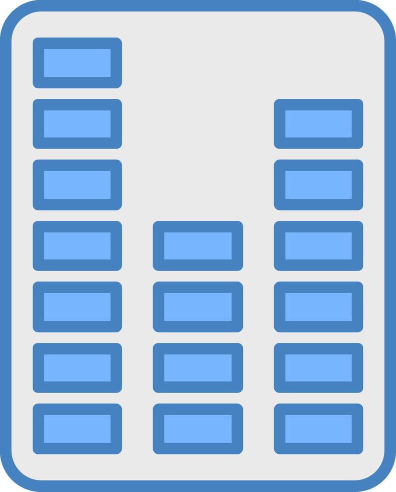 Sound Bars Line Filled Blue Icon vector