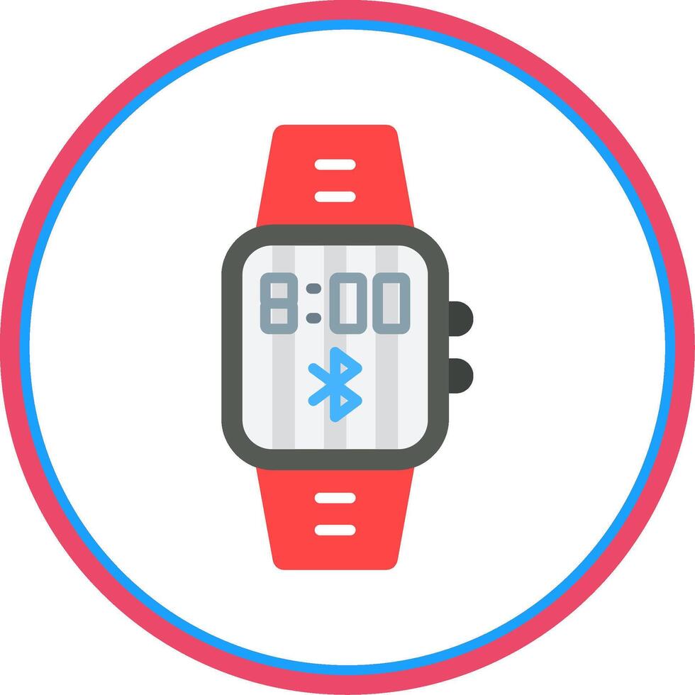Bluetooth Flat Circle Icon vector