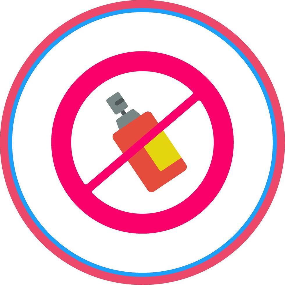 No Aerosol Flat Circle Icon vector