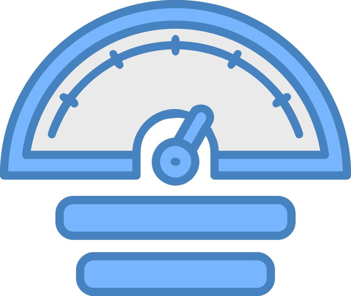 Pressure Gauge Line Filled Blue Icon vector