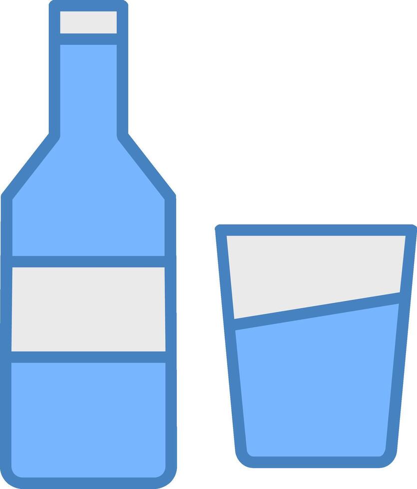 Wine Line Filled Blue Icon vector