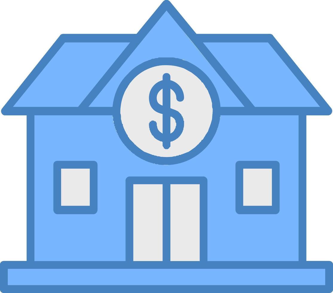 Buy Home Line Filled Blue Icon vector