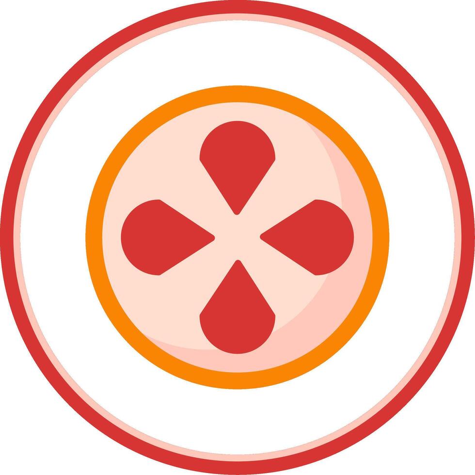 Grapefruit Flat Circle Icon vector