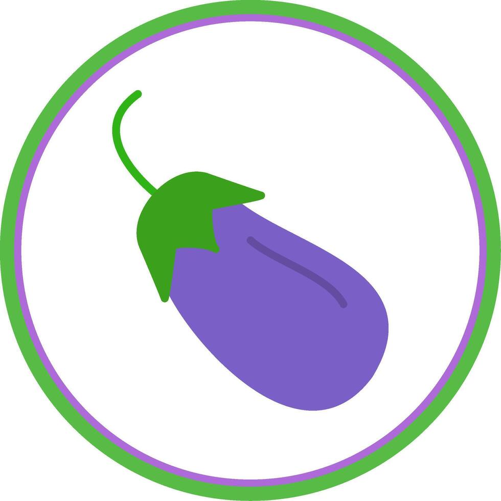 Brinjal Flat Circle Icon vector