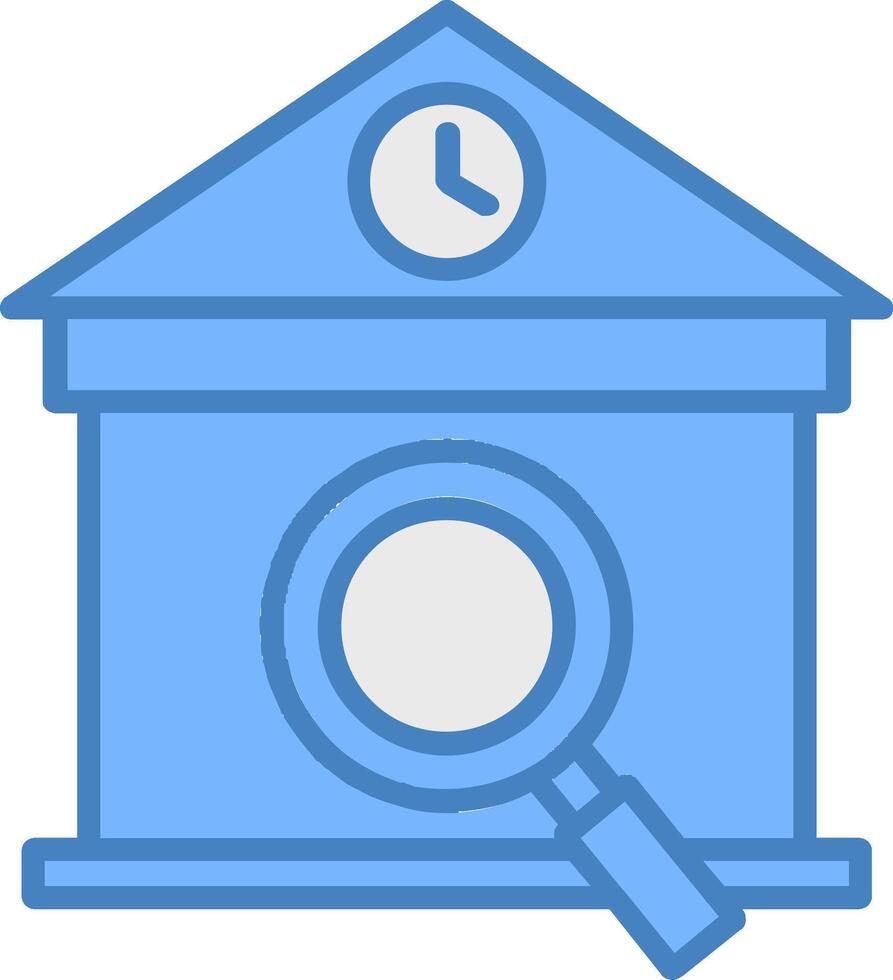 Find Home Line Filled Blue Icon vector