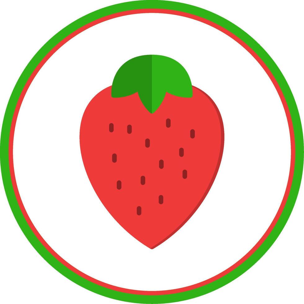 Strawberries Flat Circle Icon vector