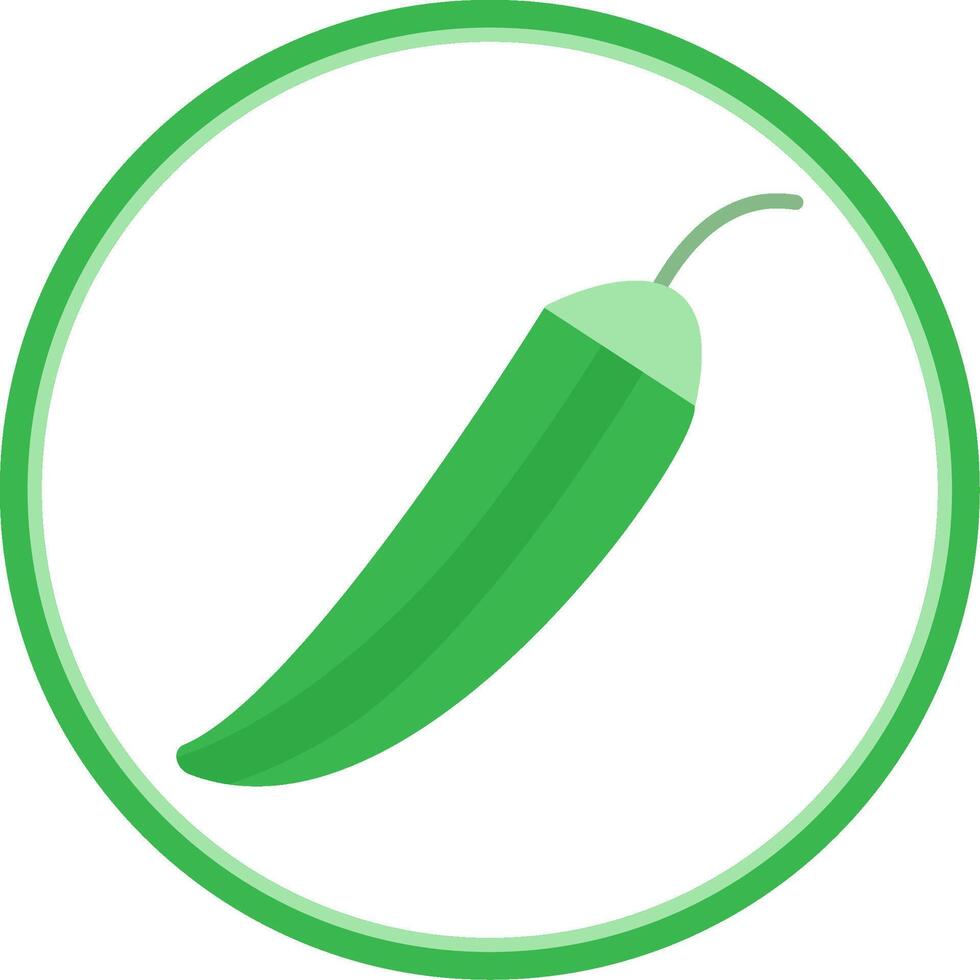 Okra Flat Circle Icon vector