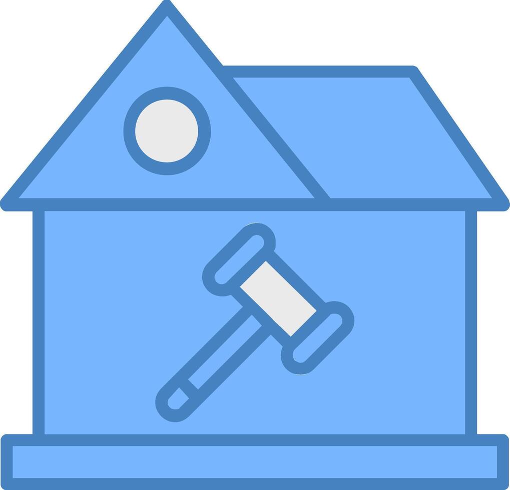 Home Bid Line Filled Blue Icon vector