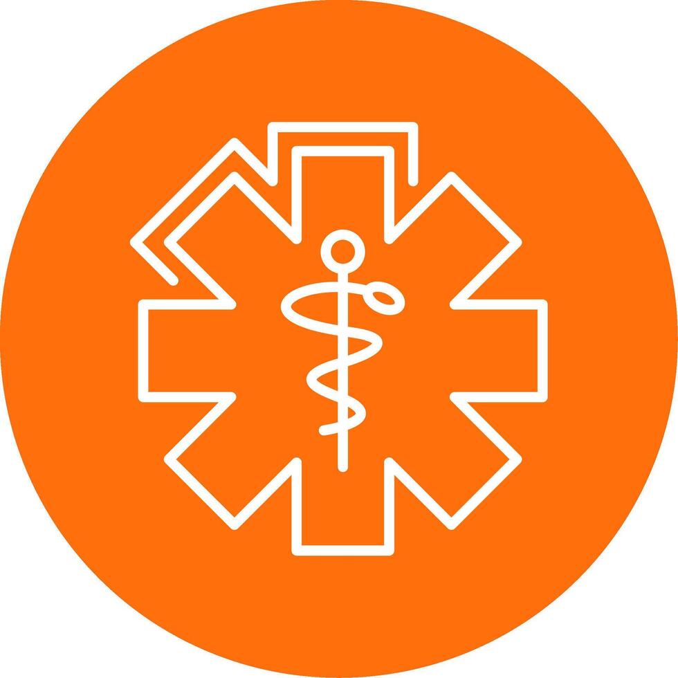 Caduceus Multi Color Circle Icon vector