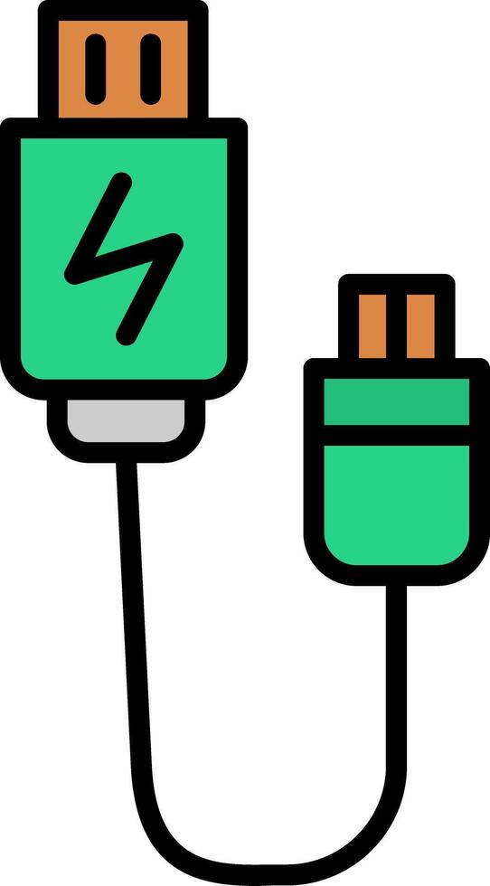 Usb Connection Line Filled Icon vector