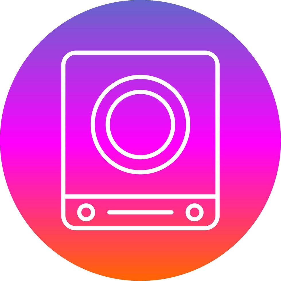Induction Stove Line Gradient Circle Icon vector