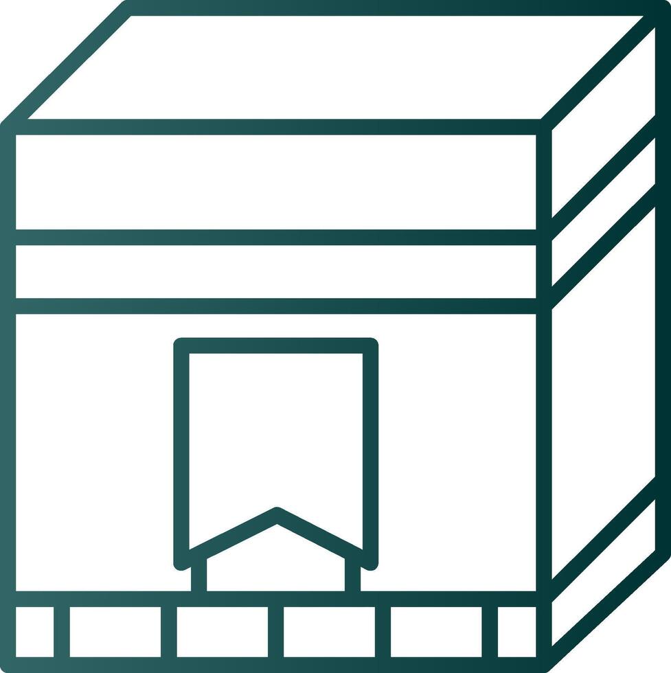Kaaba Line Gradient Icon vector