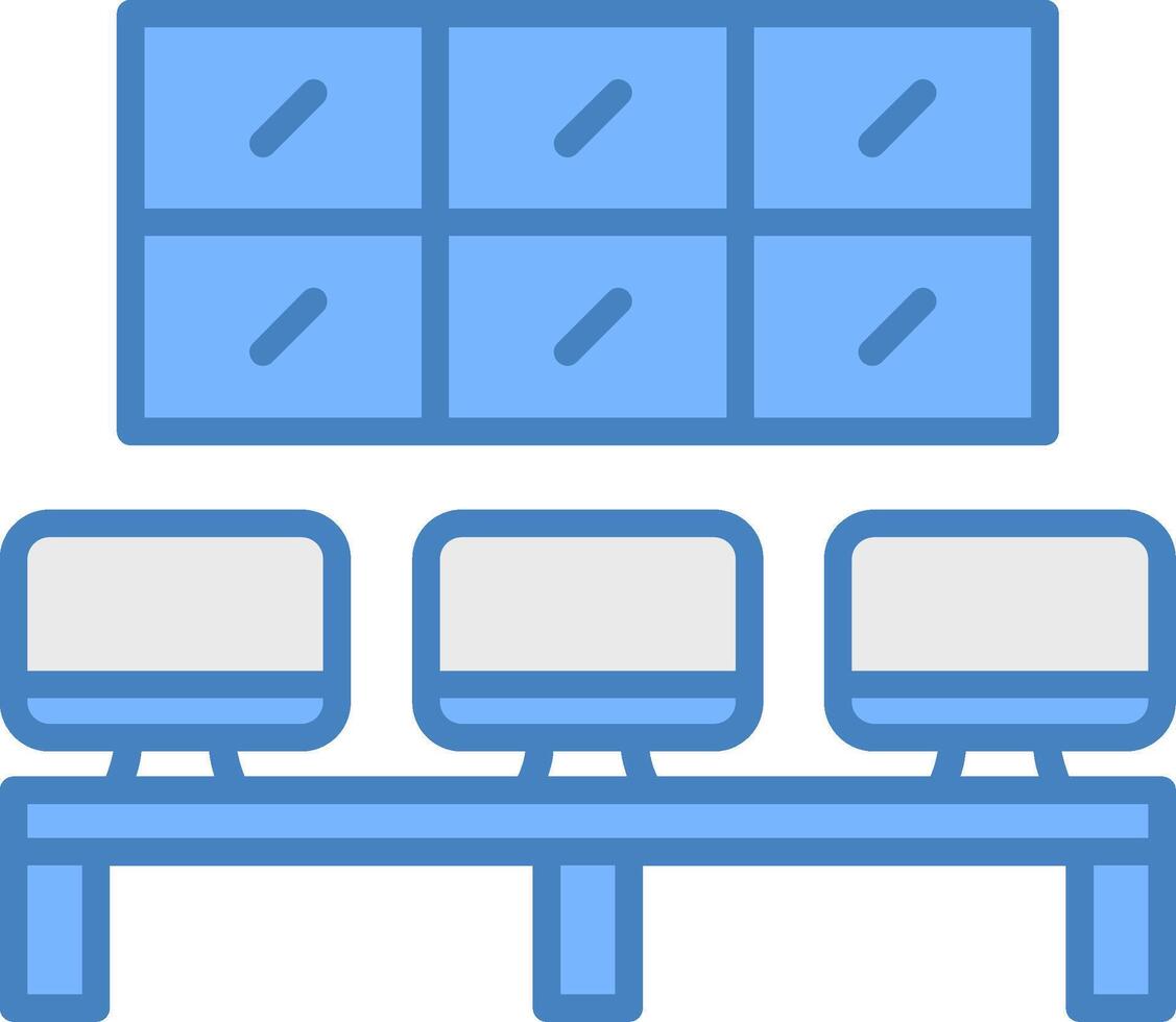 Screens Line Filled Blue Icon vector