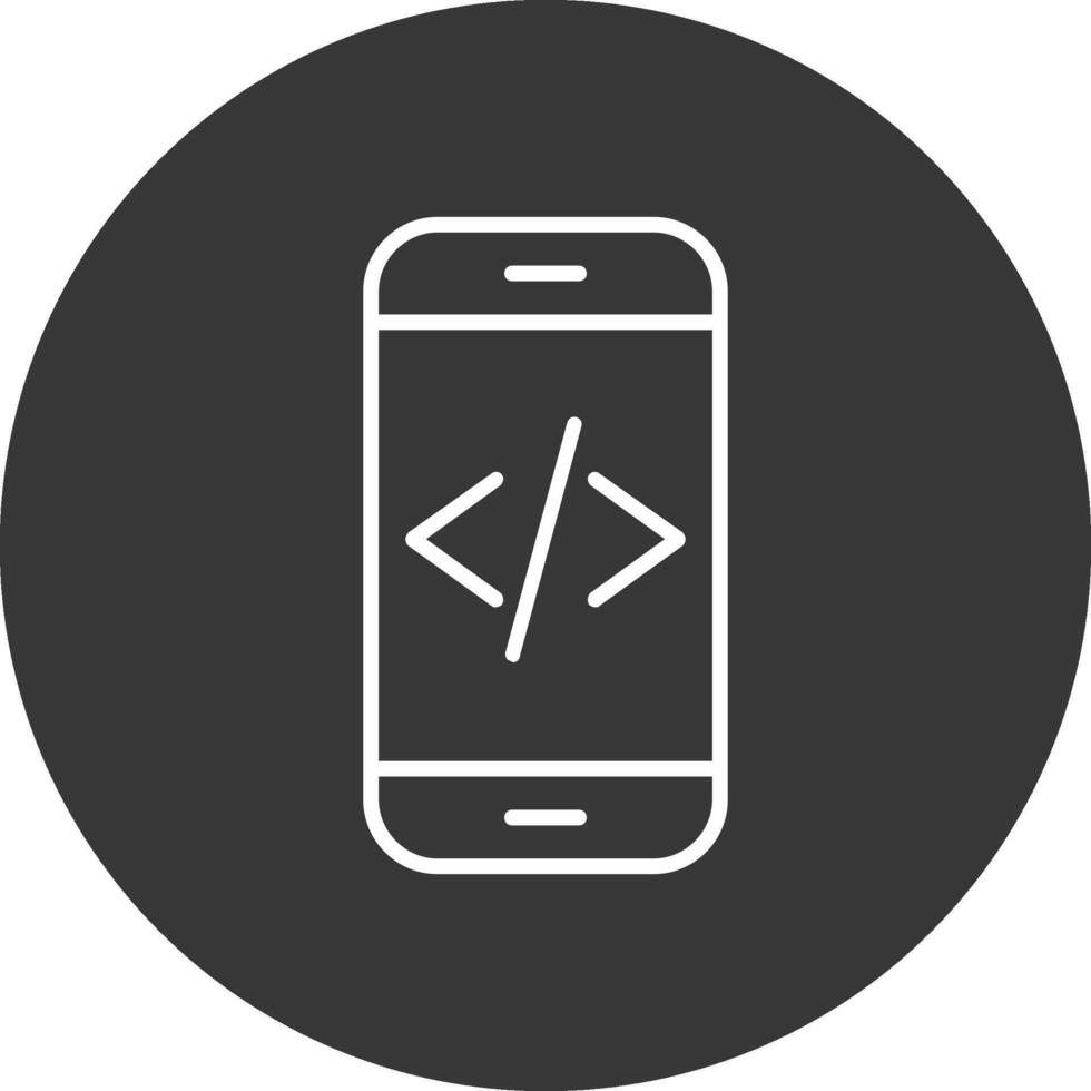 App Development Line Inverted Icon Design vector