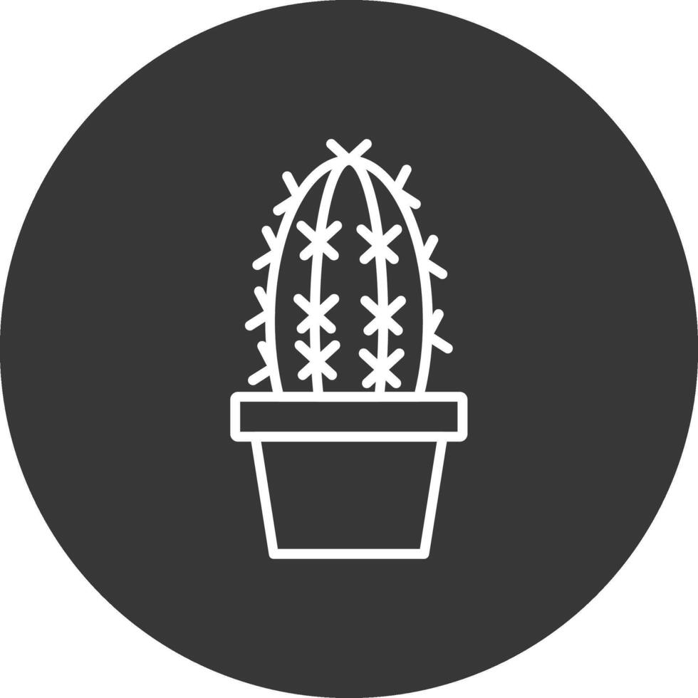 Cactus Line Inverted Icon Design vector