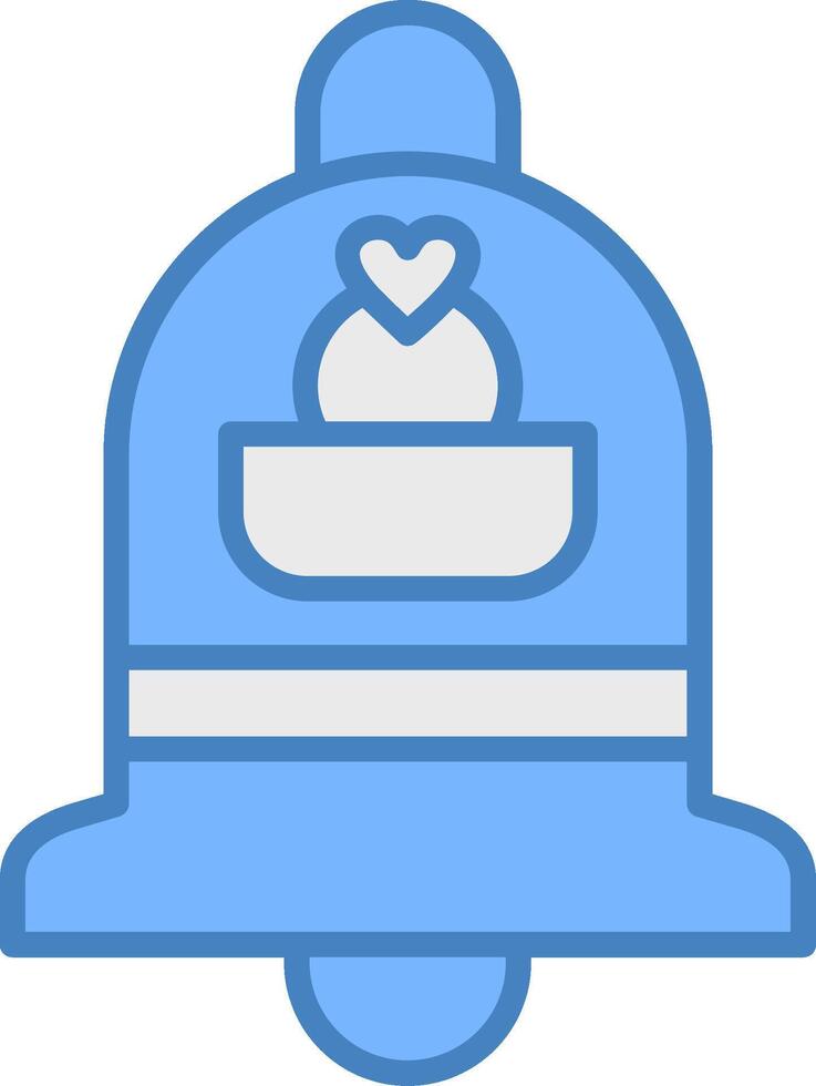 Bell Line Filled Blue Icon vector