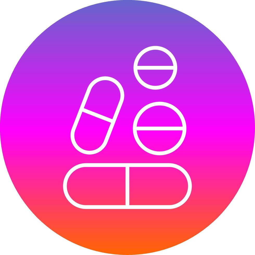 Pills Line Gradient Circle Icon vector