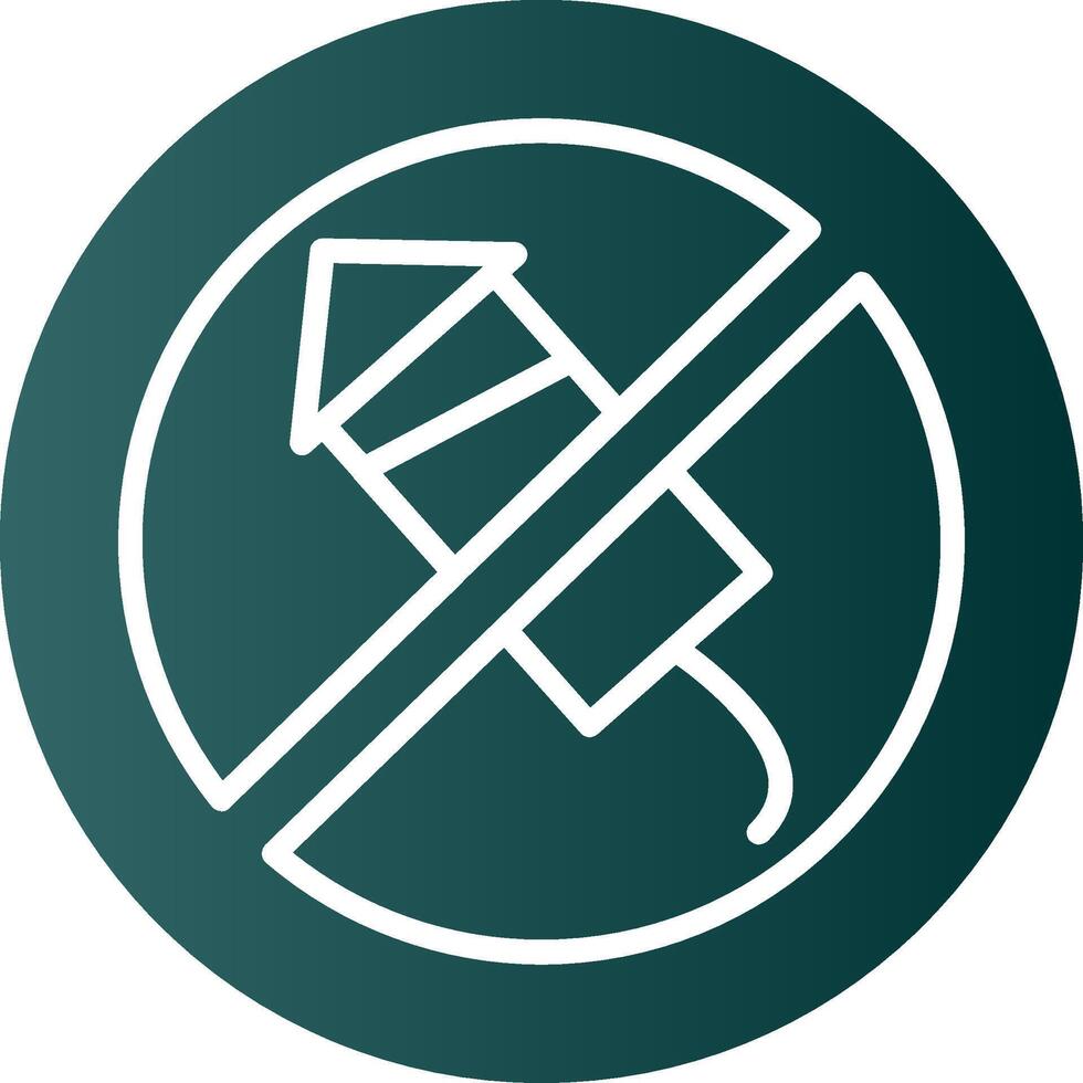 No Firework Glyph Gradient Icon vector