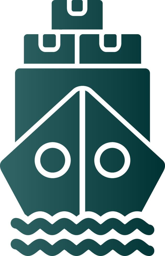 Ship By Sea Glyph Gradient Icon vector