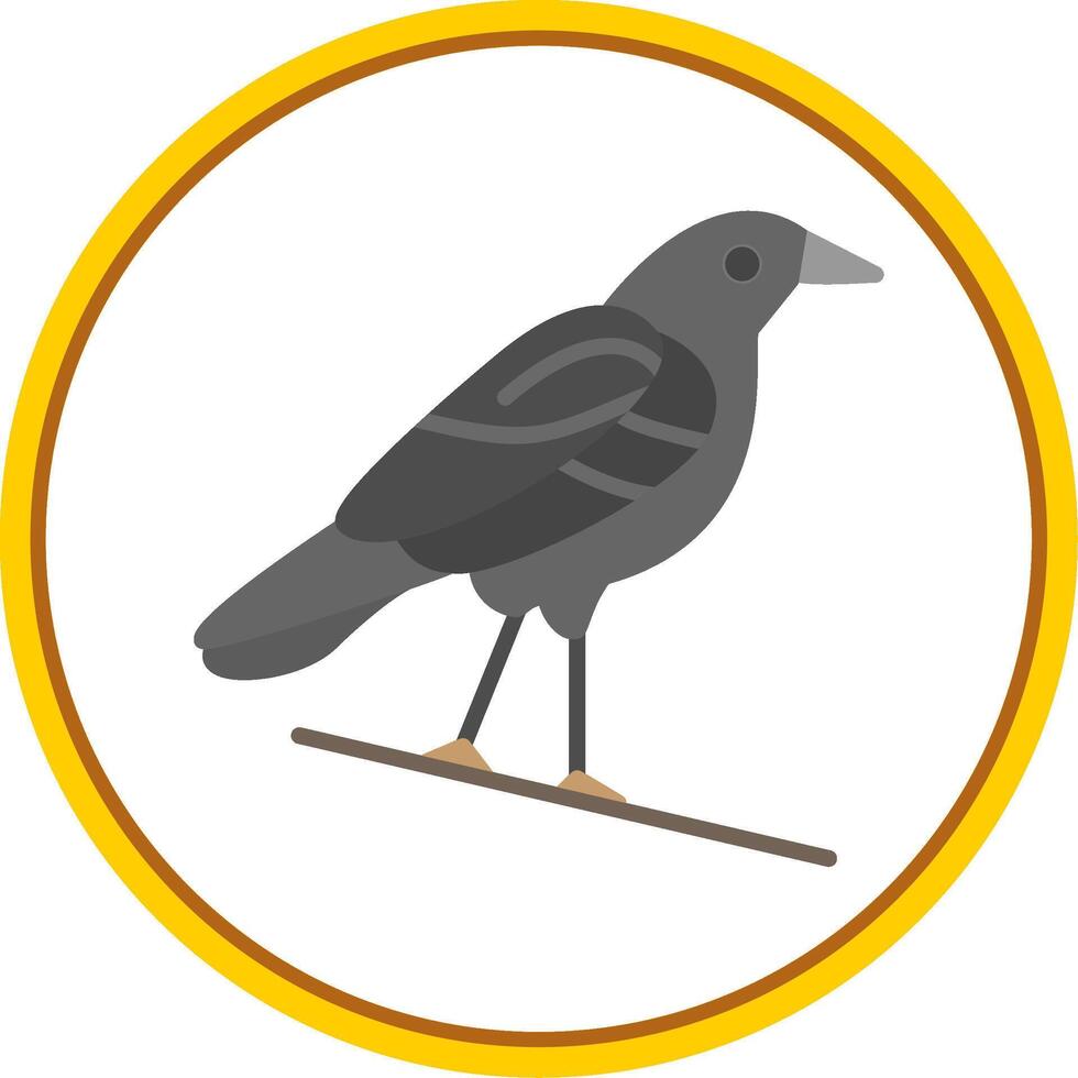 Crow Flat Circle Icon vector