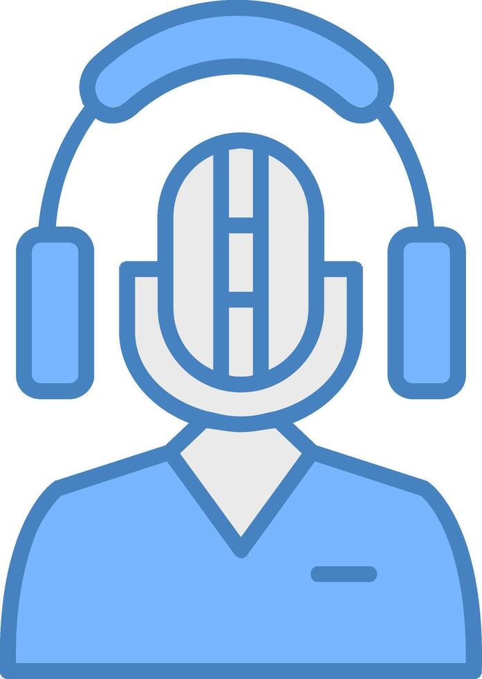 Recording Line Filled Blue Icon vector