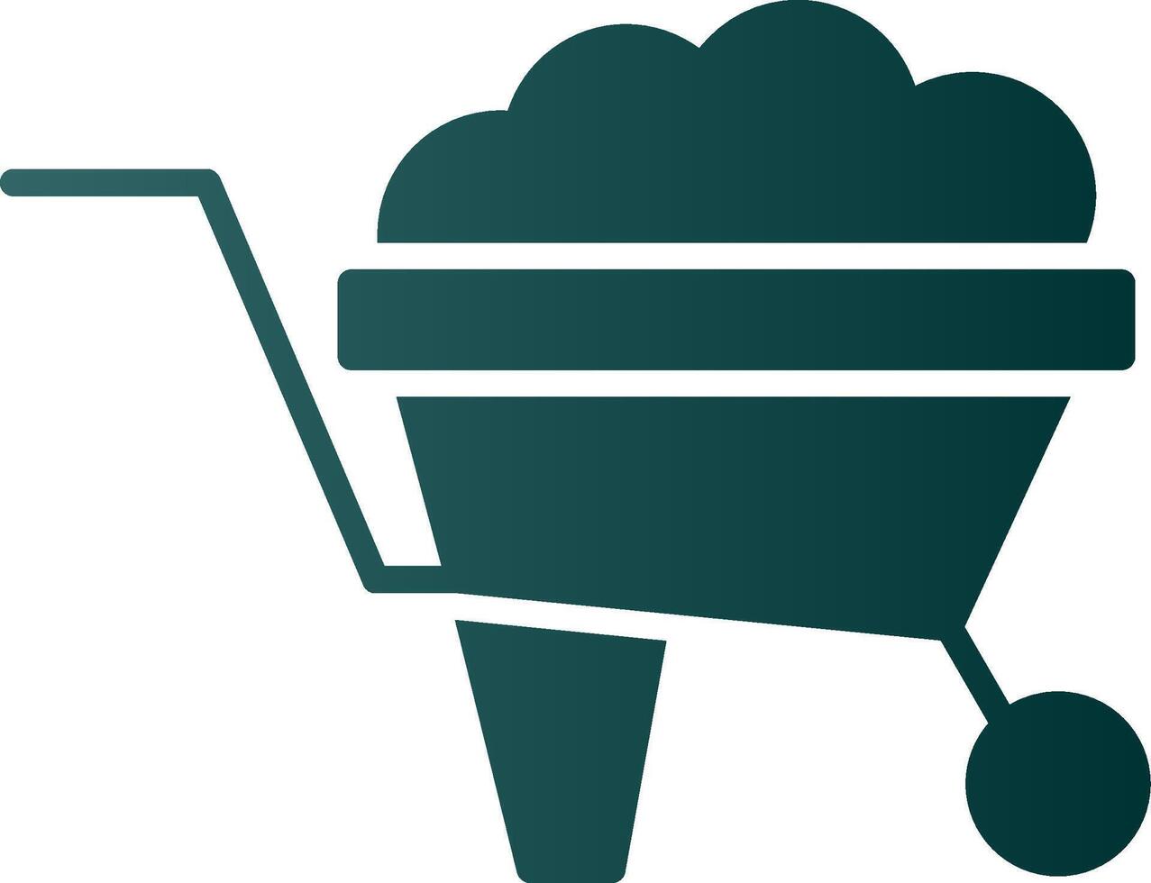 Wheelbarrow Glyph Gradient Icon vector