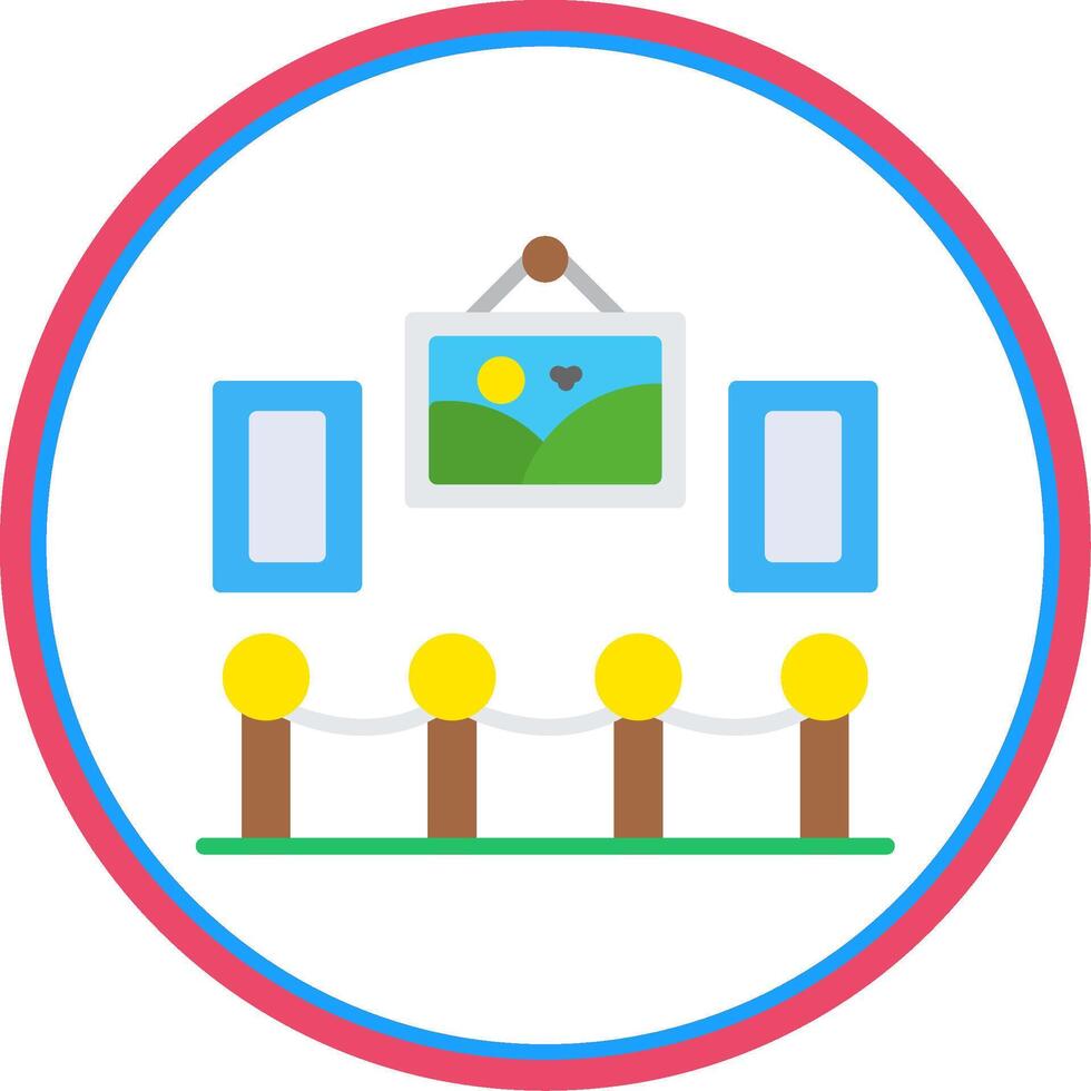 Art Gallery Flat Circle Icon vector
