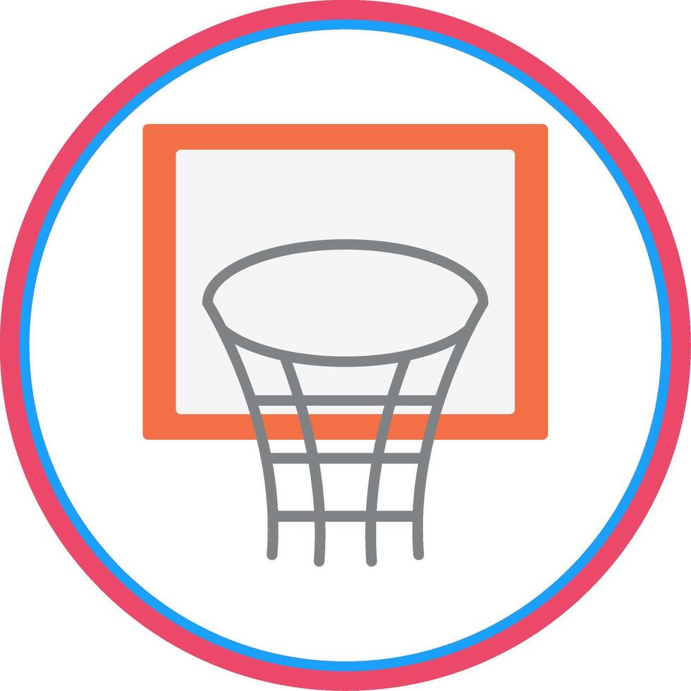 Basketball Hoop Flat Circle Icon vector