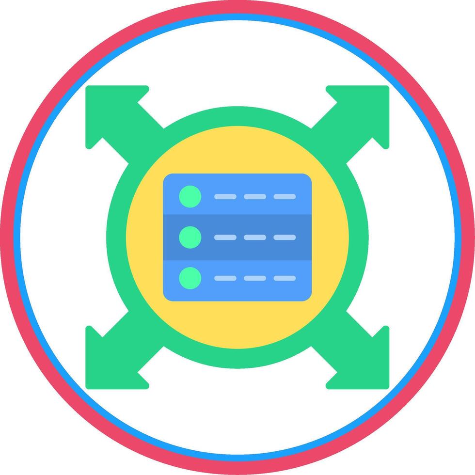 Data Driven Flat Circle Icon vector