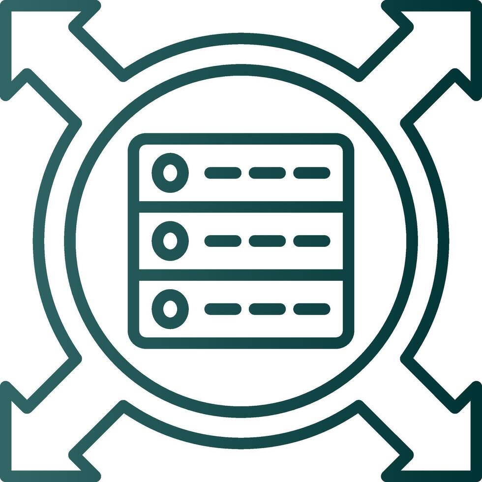 Data Driven Line Gradient Icon vector