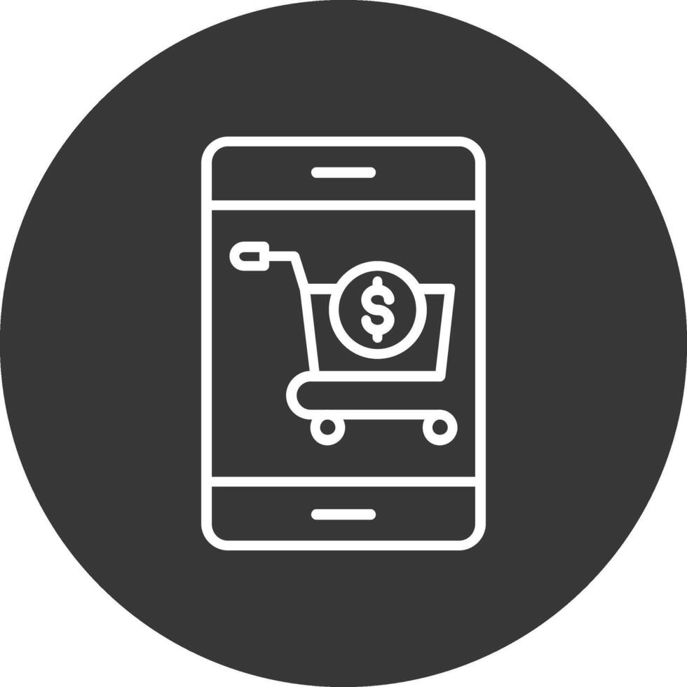 en línea invertido multi circulo compras línea invertido icono diseño vector