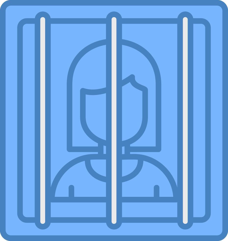 Prisoner Line Filled Blue Icon vector