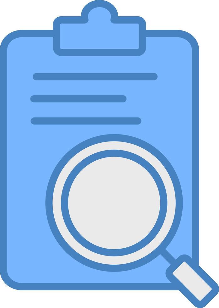 Review Line Filled Blue Icon vector