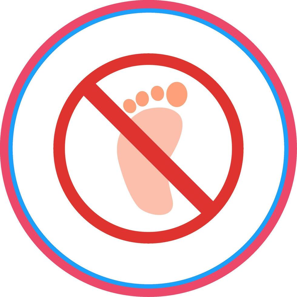 Prohibited Sign Flat Circle Icon vector