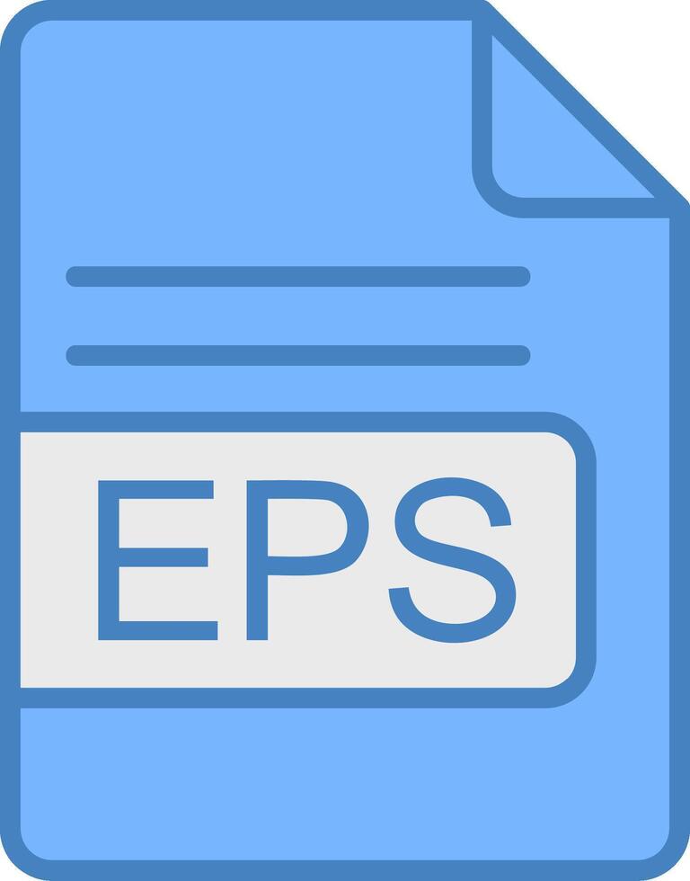 EPS File Format Line Filled Blue Icon vector