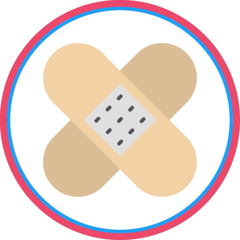 Band Aid Flat Circle Icon vector