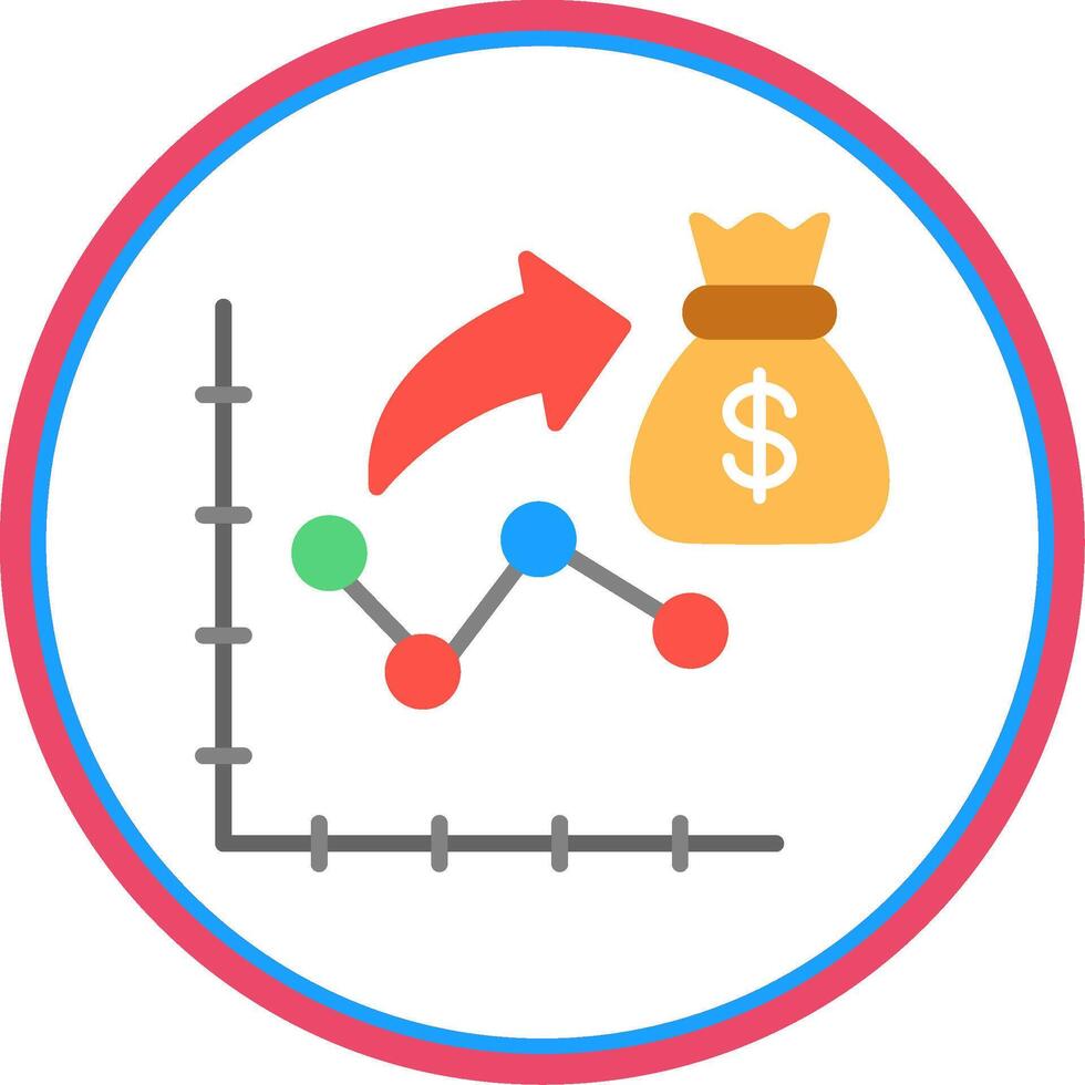 Average Selling Price Flat Circle Icon vector