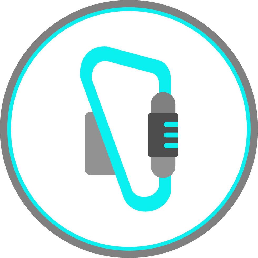 Carabiner Flat Circle Icon vector